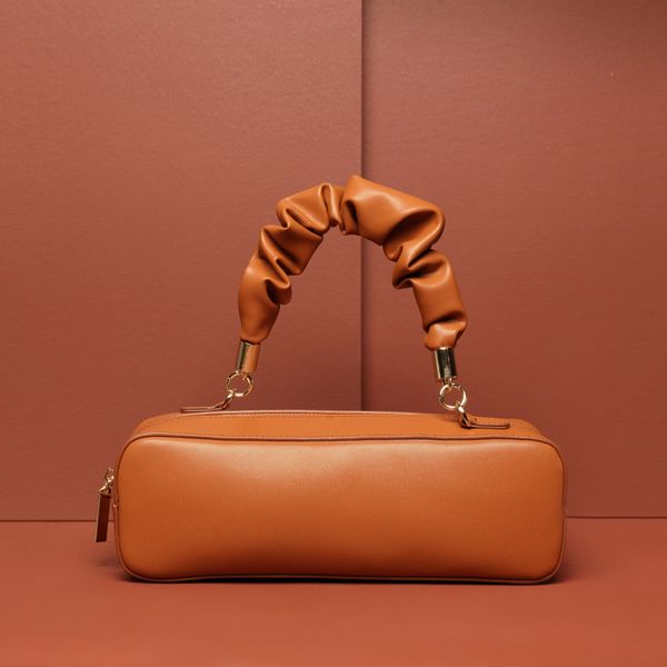 

2020 new lapshoulder shoulder bag lace folds shou lin bao leather handbag