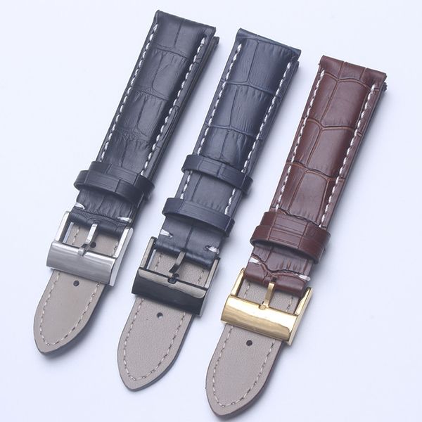 

black brown blue genuine leather watchband watch band soft watchbands for strap man 22mm with tools
