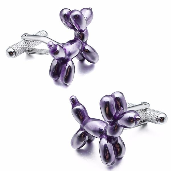 

hawson newfangled & amusing style metal cufflinks balloon dog purple men's jewelry gift for boyfriend ing, Silver;golden