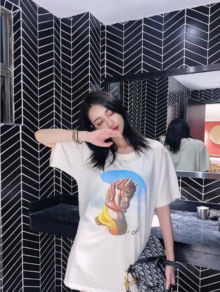 

in the summer of 2020 female t-shirt street fashion women luxury designer brand 1g gucci t-shirt 1g new, White