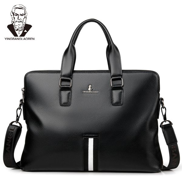 

Men's Genuine Leather Business Briefcase Casual Shoulder Bag Messenger Bag Computer Laptop Handbag Travel
