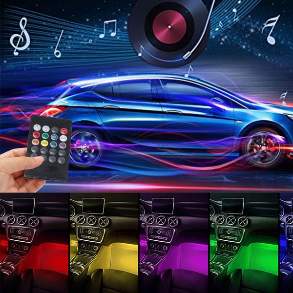2019 12 Led Auto Wireless Remote Control Car Led Rgb Light Strips Neon Interior Lamp Strip Decorative Atmosphere Lights Car Styling From Blake Online