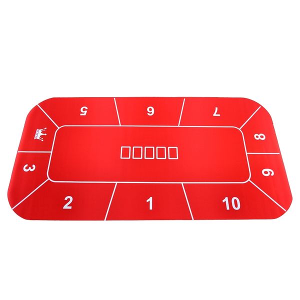 

180*90cm rubber poker table cloth layout 10 players texas hold'em poker tapis cloth mat 2.5kg running sets, Black;blue