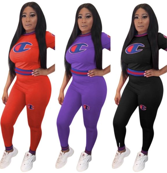 champion women's two piece fitness set