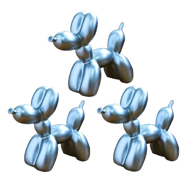 

3x nordic style cute ballon dog crafts cartoon dog ornament 7.5x3.5x9cm