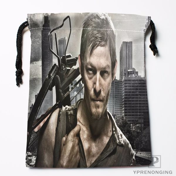 

custom daryl dixon drawstring bags printing fashion travel storage mini pouch swim hiking toy bag size 18x22cm#180412-11-11