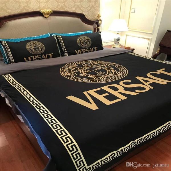 

wholesale classic european style bedding suit fashion brand red color spring autumn soft bed sheet 4pcs bedding cover