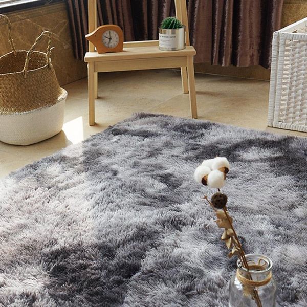 

area rug floor carpet fluffy rugs warm shaggy anti-skid polyester fiber multicolored tie-dyed bedroom dining room mat l