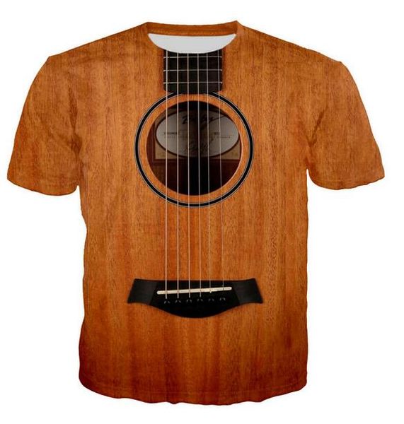 

summer style men women short sleeve shirt guitar art musical 3d digital print t-shirts for tees shirts loose casual tees r0133, White;black