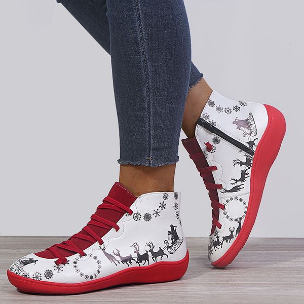 

2019 new casual ladies ankle boots ladies winter cross strap retro western boots fashion flat women shoes botas mujer, Black