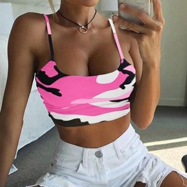 

women's shapers summer crop women camouflage sleeveless tank bustier bra vest fashionable sports ropa de mujer, Black;white