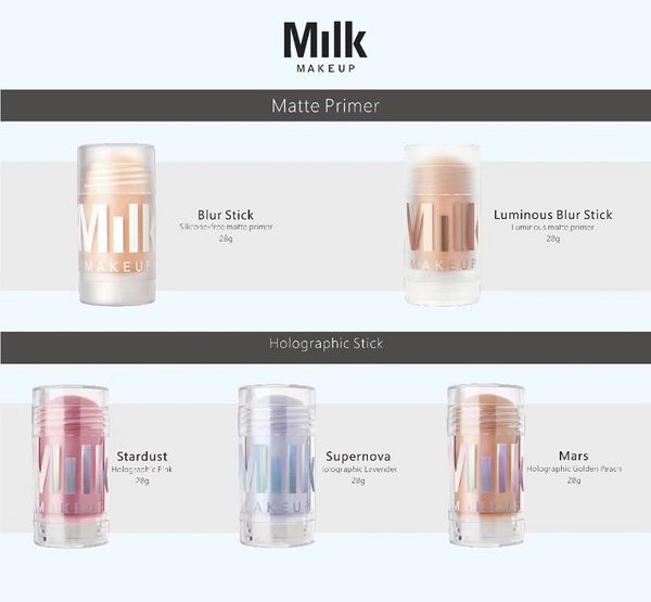 Milk Makeup скрытая грунтовка голографические подсветки накаливания наклейки накаливание накаливания 28 г полного размера светящиеся палочки матовые грунтованный фундамент косметики оптом