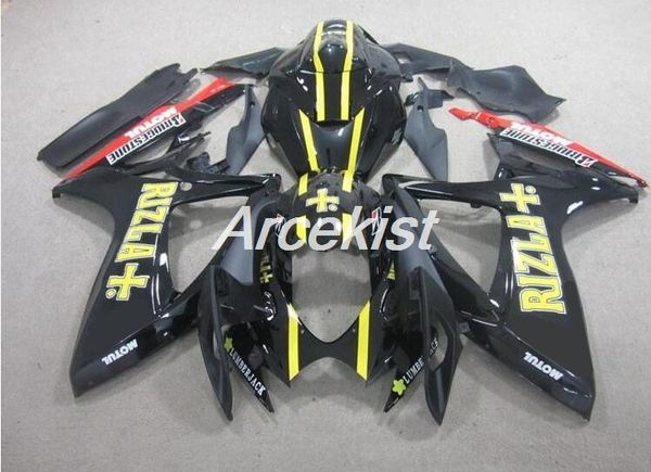 

new style abs compression mold motorcycle fairings kits fit for suzuki gsxr600 gsxr750 k6 2006 2007 06 07 bodywork set custom black