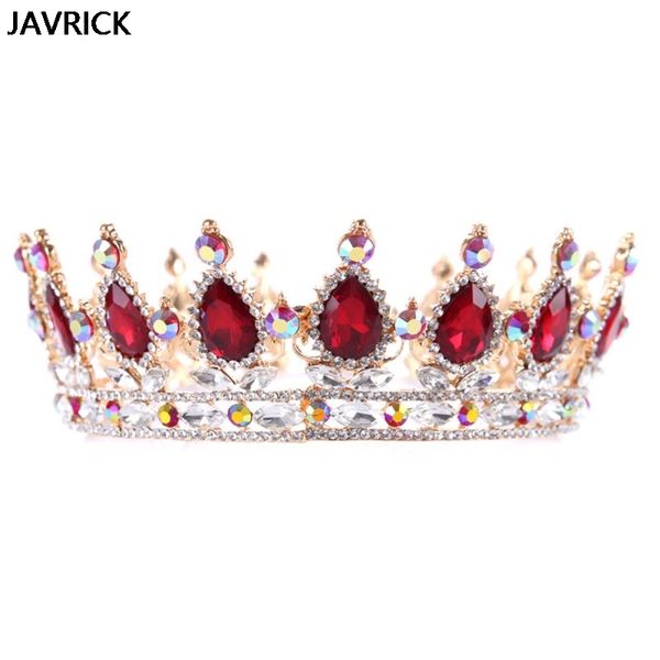 

baroque bridal crown headdress rhinestone wedding pgraphy hair accessories, Golden;white