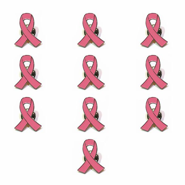 

100pcs official pink ribbon brooches breast cancer awareness lapel pins, Gray