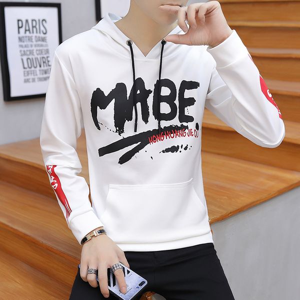 

5xl men's long sleeve hoodie casual sweatshirt japanese hooded jacket for male 2020 new spring drawstring white clothes letter, Black