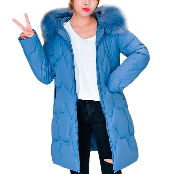 

jaycosin down jacket women hooded warm parkas women winter warm coat hooded thick loose jacket long overcoat l401106, Black