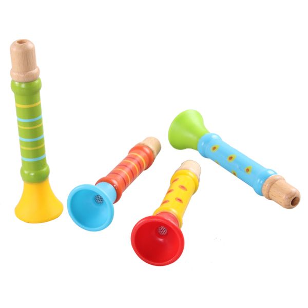 Kostenloser versand kind Holz Kleine trompete spielzeug baby Suona horn spielen musik Musik instrument spielzeug Belebende frühe bildung spielzeug