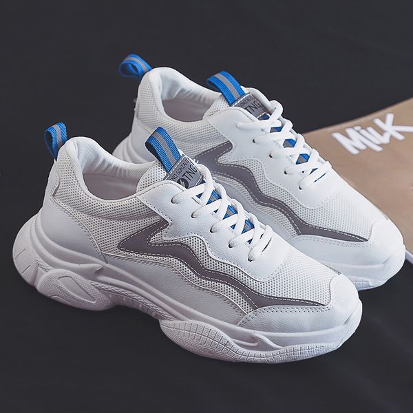 

chunky vulcanized woman platform sneakers tenis feminino women ladies trainers dad shoes plus size 44 mx200425, Black
