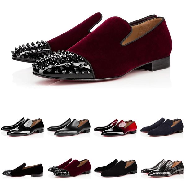 

new fashion red bottom shoes greggo orlato flat genuine leather oxford shoes mens womens walking flats wedding party loafers, Black