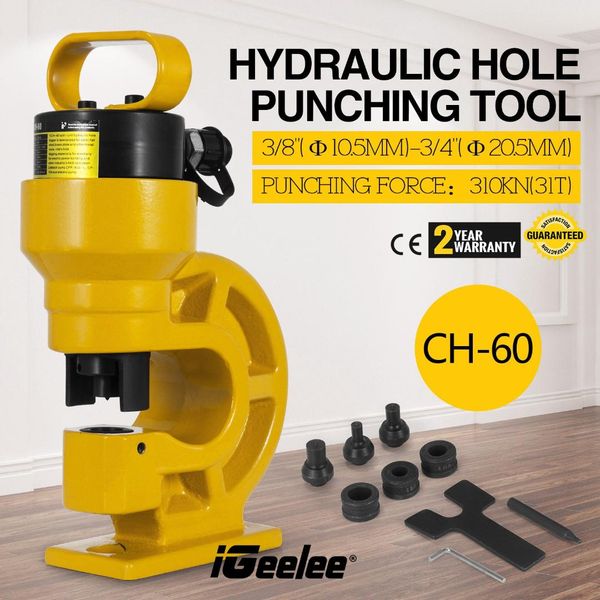 

hydraulic punch driver busbar punch tool hydraulic hole tool ch-60(l) 10mm of thickness for copper sheet or angle steel