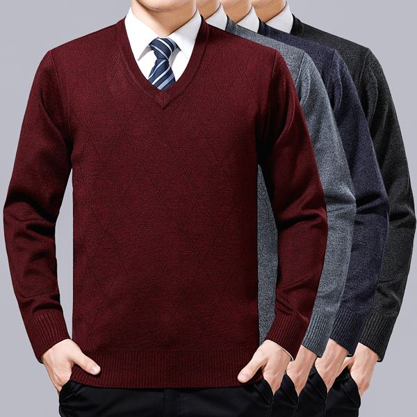 

burgundy mens sweaters 2018 winter pullover man sweaters slim fit business survette hommes classic pullover mens sueter hombre, White;black