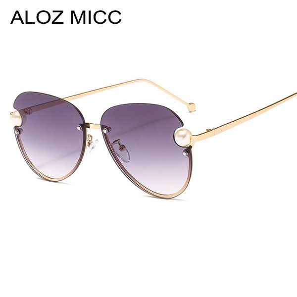 

aloz micc fashion pearl sunglasses women brand design metal frame vintage ladies elegant sun glasses female uv400 a576, White;black
