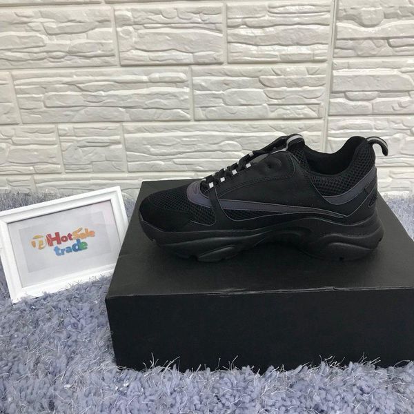 

2019 the new designer womens men casual shoes dark grey classic b22 high grade luxury leisure shoes low cut lace-up shoes with box d09, Black