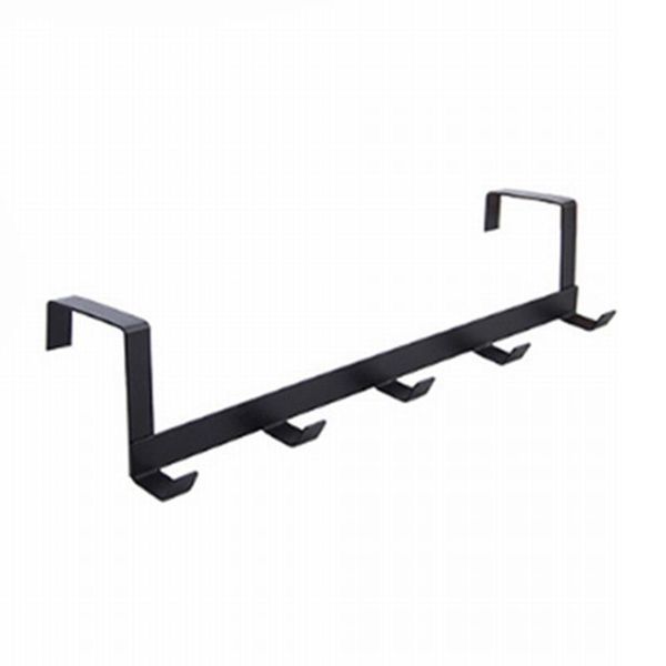 

5-hook wrought iron door wall hanger towel clothing hat hooks punch-free