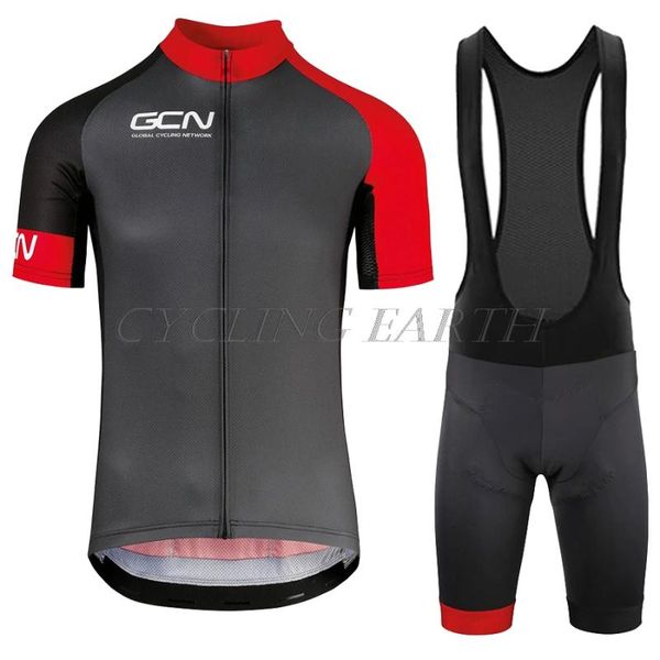 

gcn cycling set 2020 pro team clothing bike short sleeve jersey summer suit + bib shorts maillot kit clothes, Black;blue