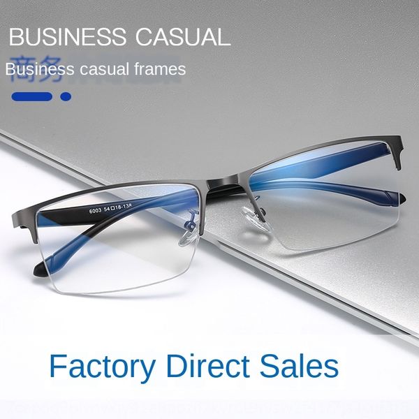 

metal alloy men's business glasses steel plate glasses ultra light half frame optical frame, Silver