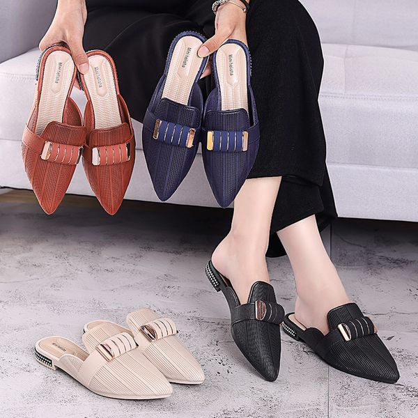 

2020 new women fashion beach slippers slides summer shoes flat crystal flat sandals outdoor female casual shoes zapatos mujer, Black