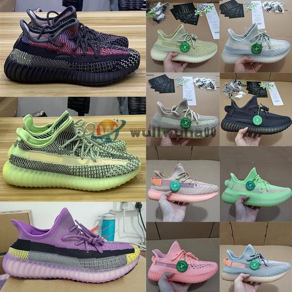 

with box } stock x tag yecheil yeehu yeezreel running shoes kanye west black static reflective antlia cloud white fashion casual shoes