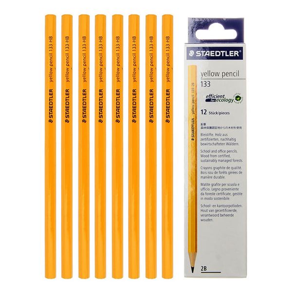 

36 pcs germany staedtler 133/134 2b/hb/2h pencil classic hexagonal yellow pen rod beginner children student supplies