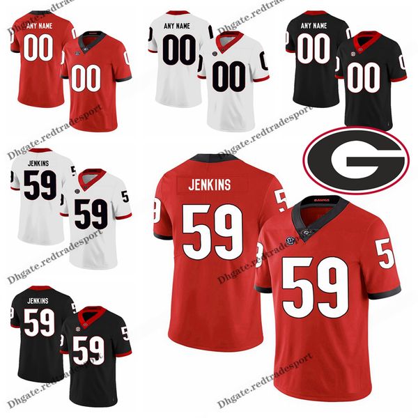 

customize 2019 georgia bulldogs jodan jenkins college football jerseys black red #59 jodan jenkins stitched football shirts s-xxxl