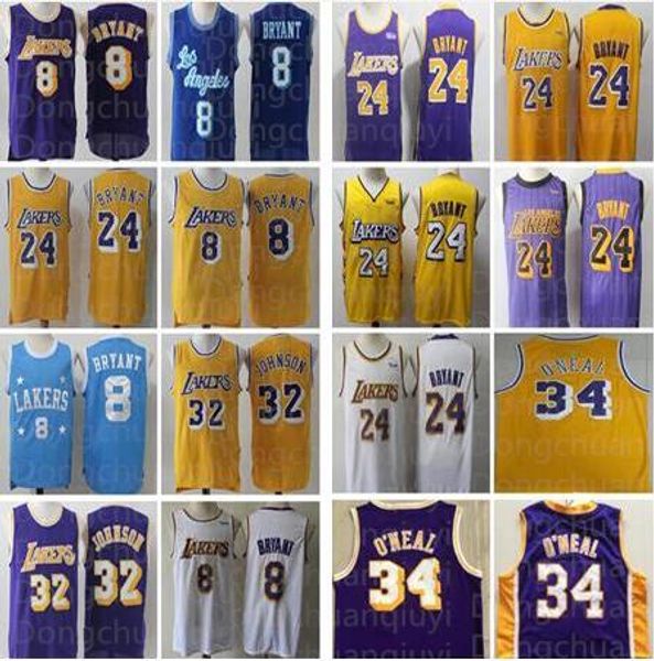 

new ncaa 2020 kobe jerseys 24 bryant 8 men earvin 32 johnson jersey shaquille #34 o neal jersey, Black;red