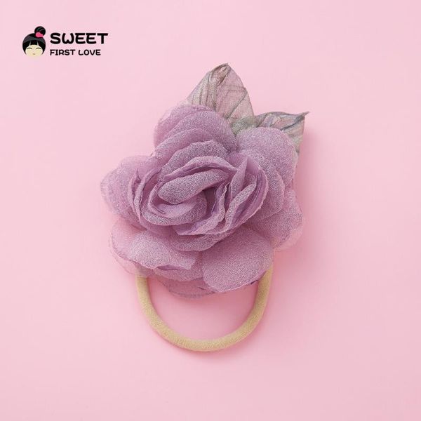 

lace elegant headband bow cotton elastic hairband solid customized cute turban for kids head wear hair accessories for girls, Slivery;white