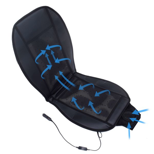 

powerful built-in fan 12v 24v cooling car seat cushion cover air ventilated fan conditioned cooler pad truck seat cushion cover