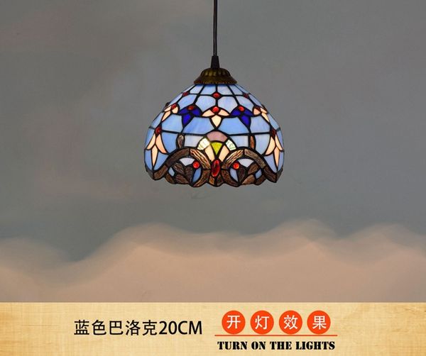 

40w stained glass chandelier blue european retro childrens living room chandelier bedroom kitchen fairy lamp 003