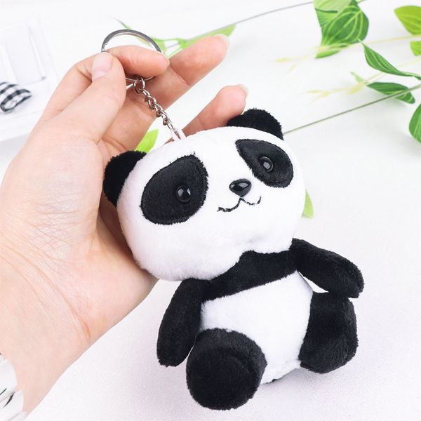 

new lover panda 10cm plush stuffed toys doll - 4colors key chain ring bag pendant plush toys wedding gift panda plush toy