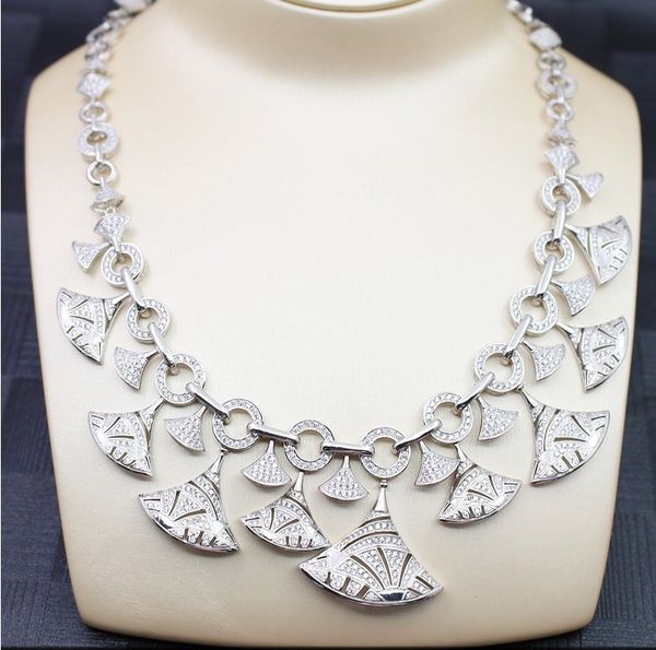 

18k гребешок ожерелье женщин цепь для подарка evening цепью ключицы цепи ожерелье 2020 для женщин girl2, Silver