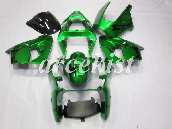 

мотоцикл новый abs инъекция полный обтекатели комплекты fit для kawasaki ninja zx-6r 2000 2001 2002 636 zx6r кузовостроение набор зеленый св