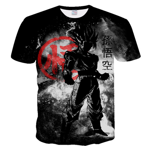 

2019 anime dragon ball z goku new men and women personality 3d printing t-shirt cool fashion comfortable short-sleeved creative shirt k1246, White;black