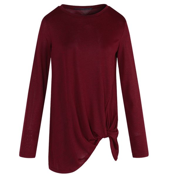 

women clothing blouse women 2019 o neck long sleeve flod solid casual blouse loose ladies brief spring basic pleated shirt plus size, White