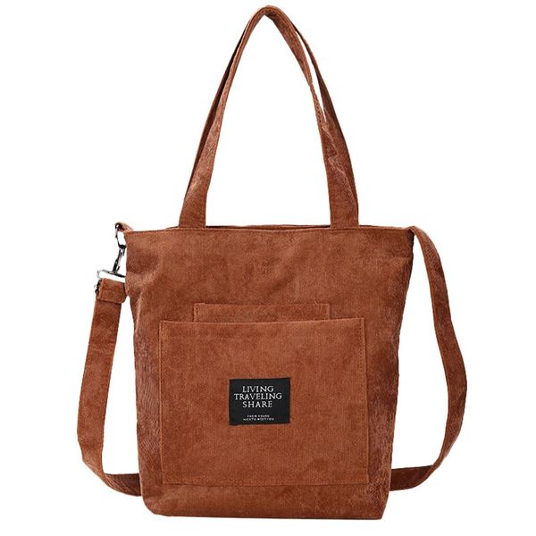 

2019 women corduroy zipper shoulder bag canvas handbag casual tote female eco crossbody bag ladies vintage messenger bags#lr1