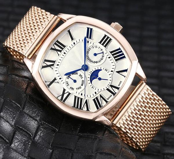 

Новые часы из нержавеющей стали ремешок кварцевые Нерегулярное Head Часы Мужские Т