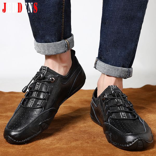 

мужчины туфли летние большие размер черный повседневный кроссовок мужская кожа комфорт мокасины 2020 тенденции горячие продажи мужская обувь, Black