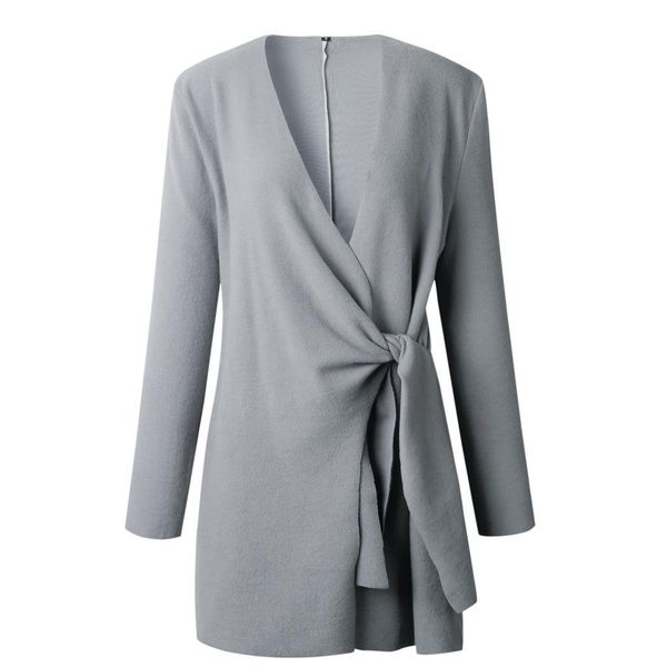 

women spring autumn fashion v neck lace mini length up long sleeve casual woolen coat slim autunmn, up, Black