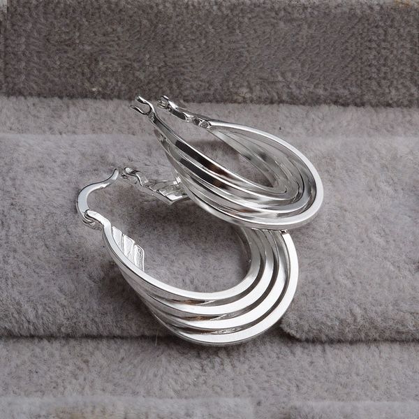 

wholesale-925 silver sterling earrings big circle earrings 5 styles designer luxury earring for options silver plated model no.ne927