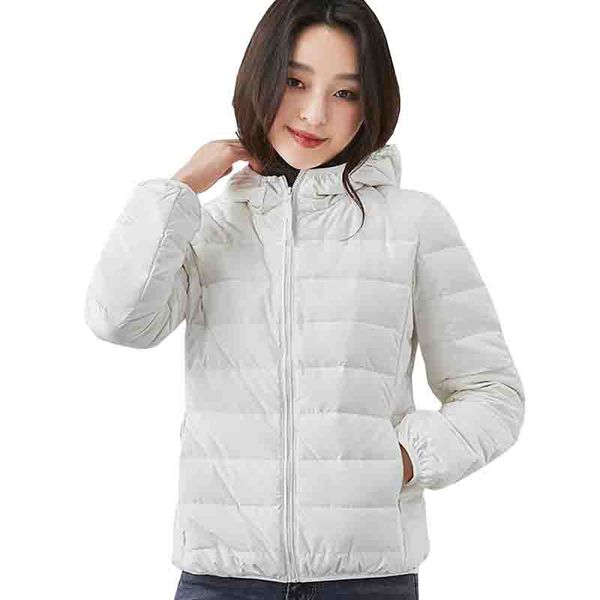 

women's down & parkas 2021 autumn winter women white duck jacket parka hooded short ultralight outwear casual plus size coat, Black